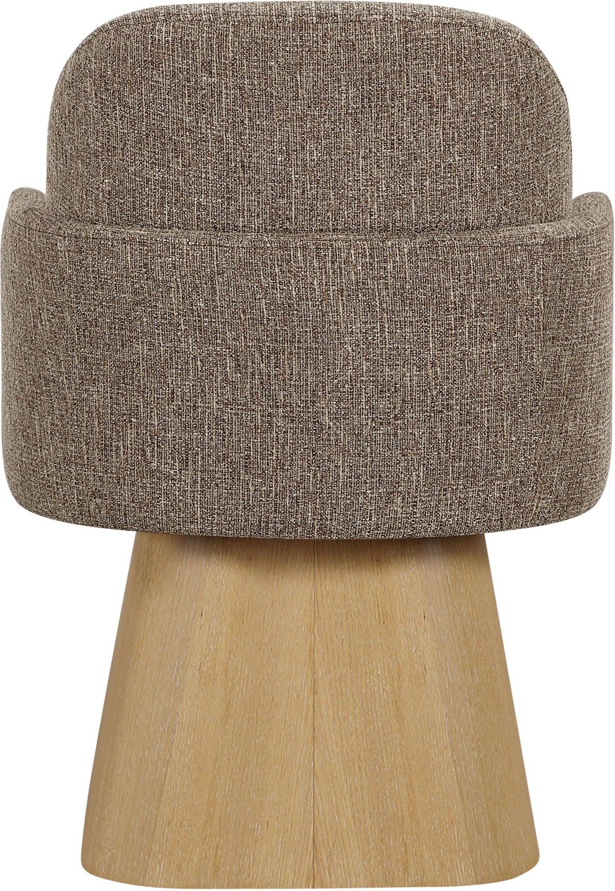 Marlowe - Linen Textured Fabric Upholstered Swivel Dining Arm Chair - Stained Natural