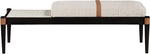 Nara - Linen Textured Fabric Upholstered Bench - Painted Black