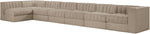 Rummi - Velvet Performance Fabric Upholstered 7 Piece Modular Sectional, L-Shaped (Right)