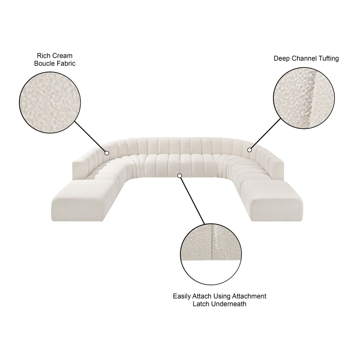 Arc - Boucle Fabric Modular Sectional