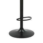 Brock - Adjustable Swivel Curved Back Wood Bar Stool With Faux Leather Seat