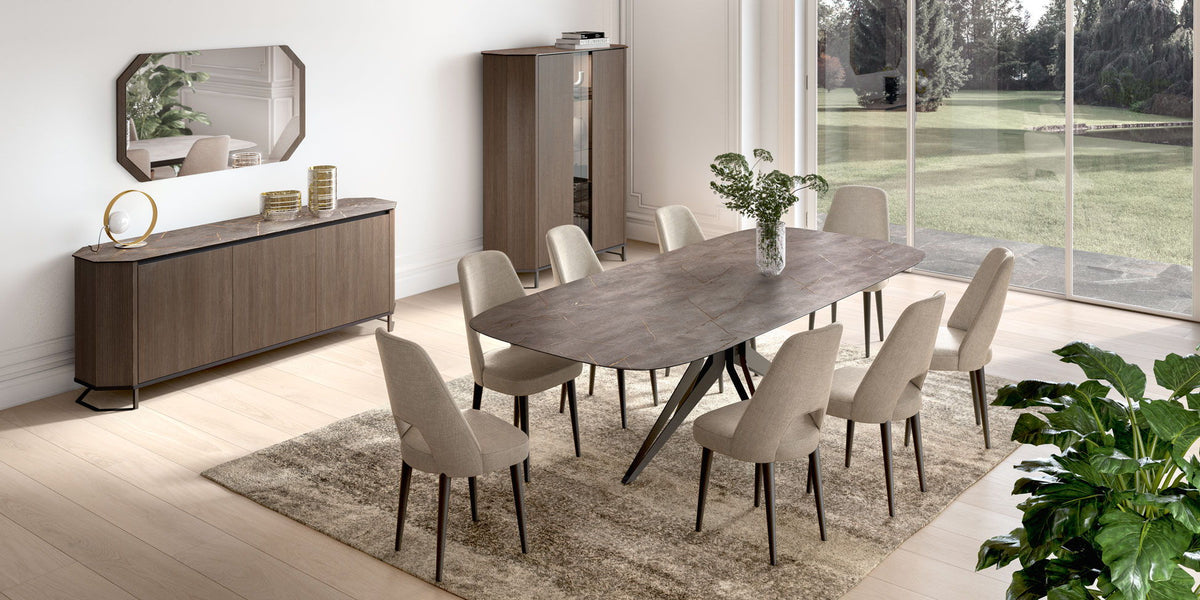 Hexagon - Dining Table - Dark Brown / Black