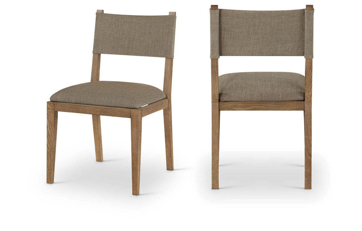 Avon - Linen Textured Performance Fabric Dining Side Chair (Set of 2)