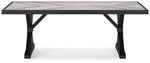 Beachcroft - Rectangular Dining Table With Umbrella Option - Black / Light Gray