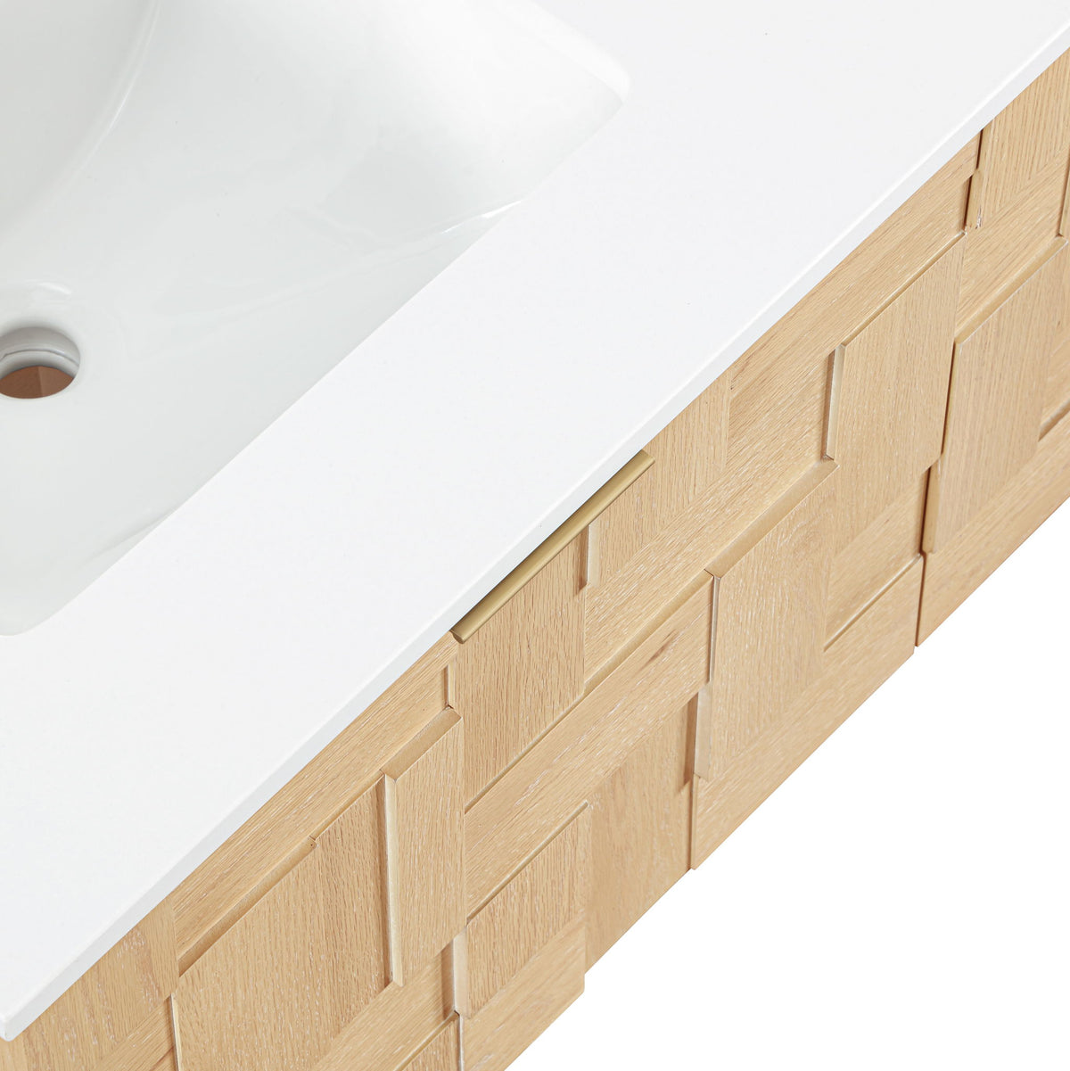 Leonardo - Engineered Stone And Solid Wood 24" Wall Mounted Bathroom Vanity