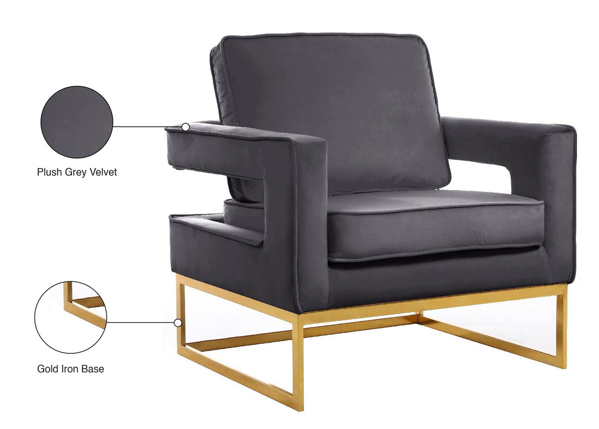Noah - Accent Chair with Gold Legs