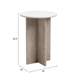 Oceanveil - Side Table - White / Light Brown