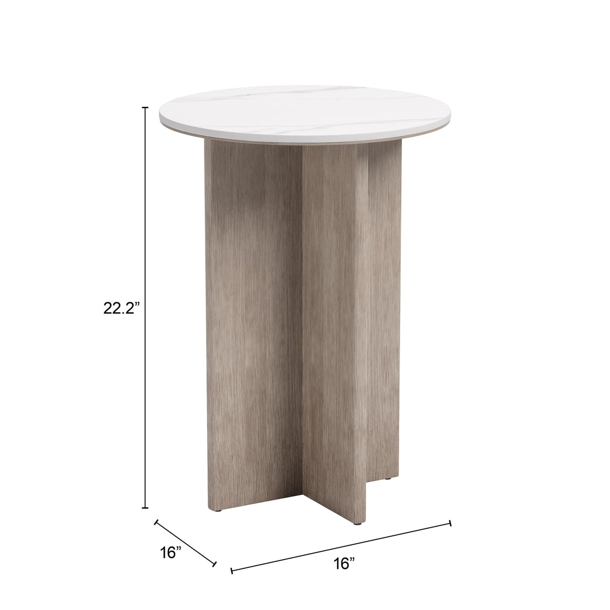 Oceanveil - Side Table - White / Light Brown
