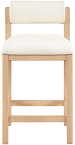 Roundhill - Faux Leather Counter Stool - Natural Frame