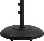 Fiji - Aluminum Patio Umbrella With Round Black And Teak Base