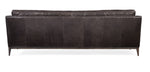 SS - Kandor Leather Stationary Sofa - Black