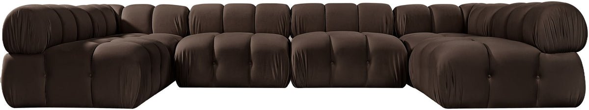 Orin - U-Shaped Velvet 6 Piece Modular Sectional