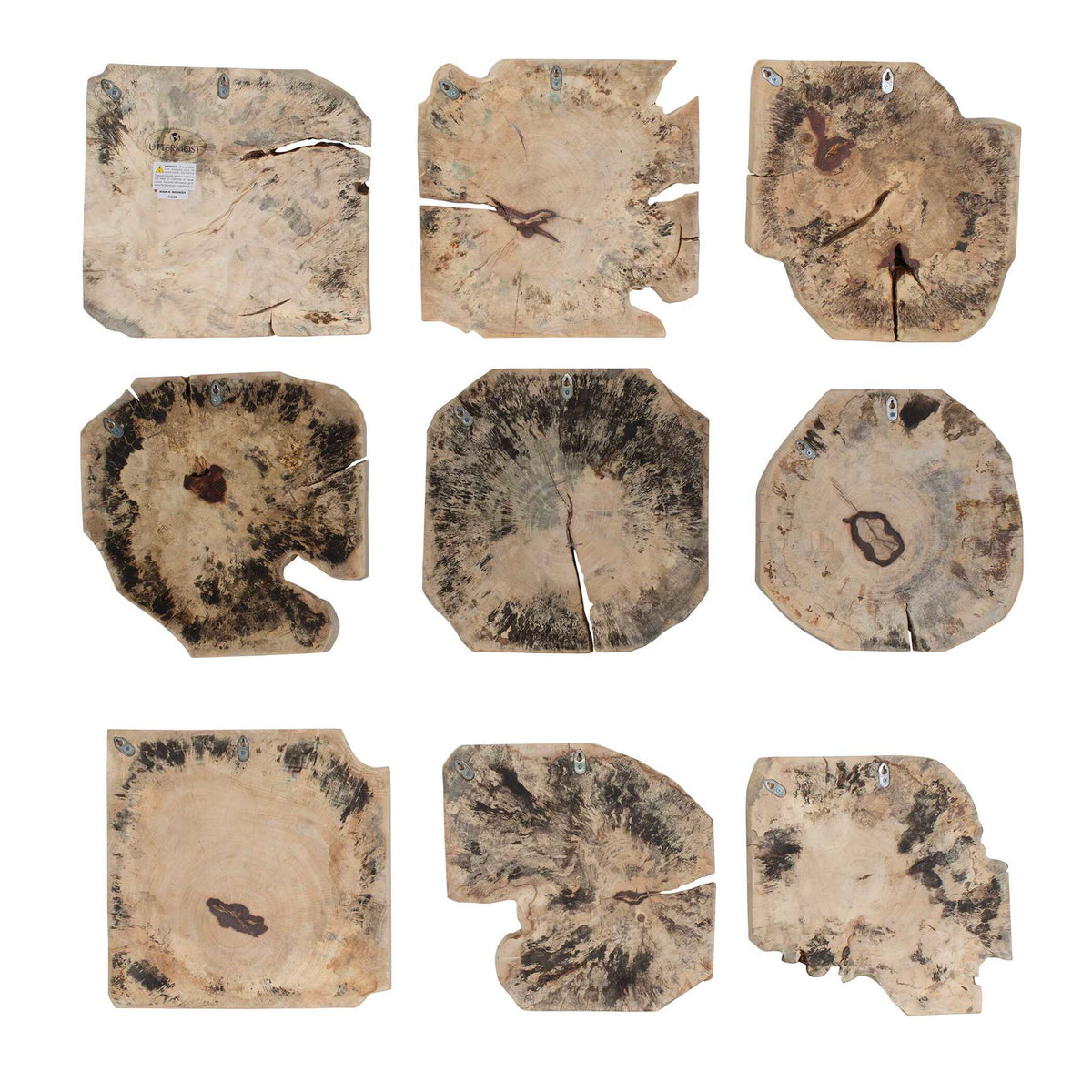 Bahati - Wood Bleached Wall Decor (Set of 9) - Brown