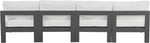 Nizuc - Outdoor Patio 4 Seat Armless Modular Sofa With Gray Frame