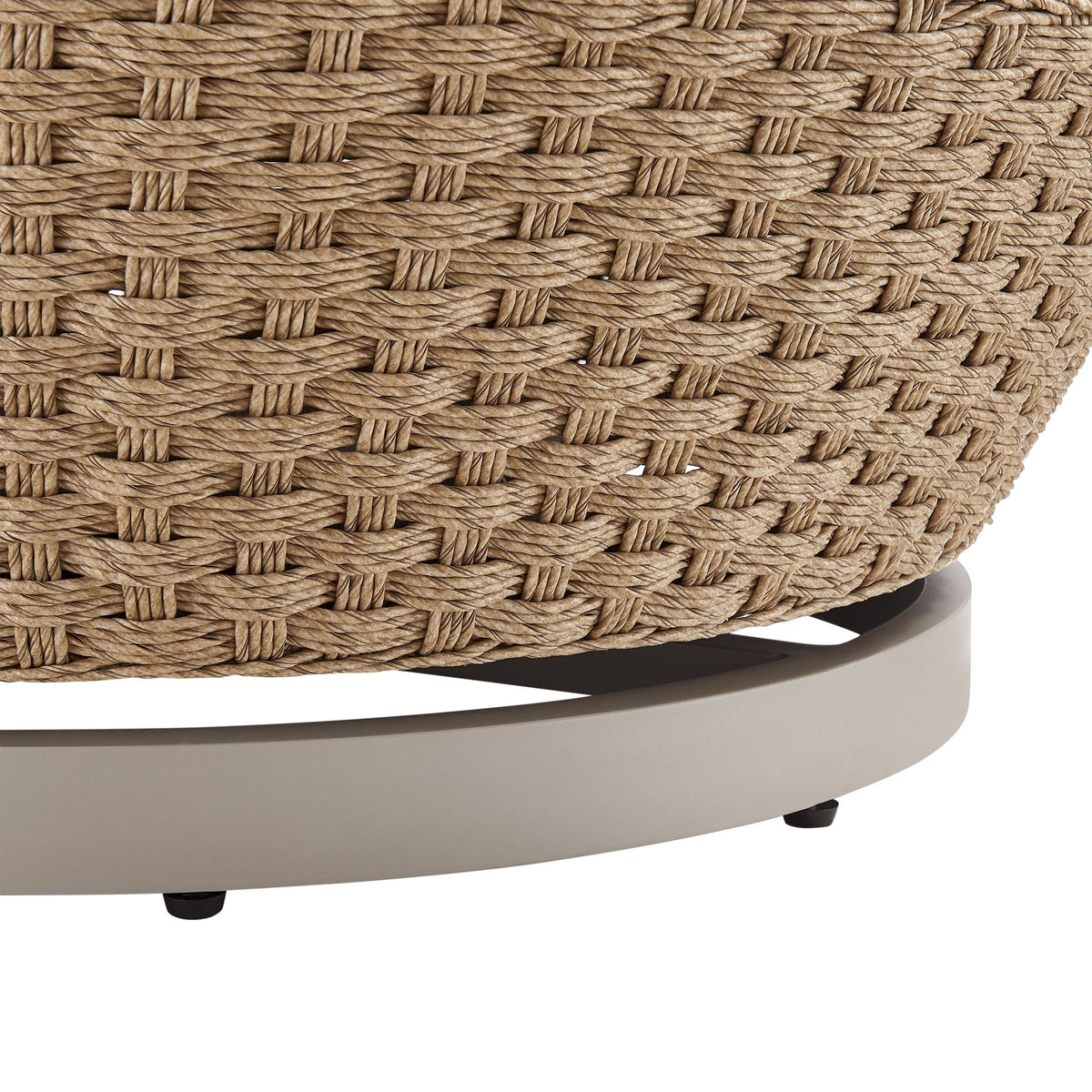 Kobalt - Metal Outdoor Swivel Lounge Chair With Cushions - Boucle White / Natural
