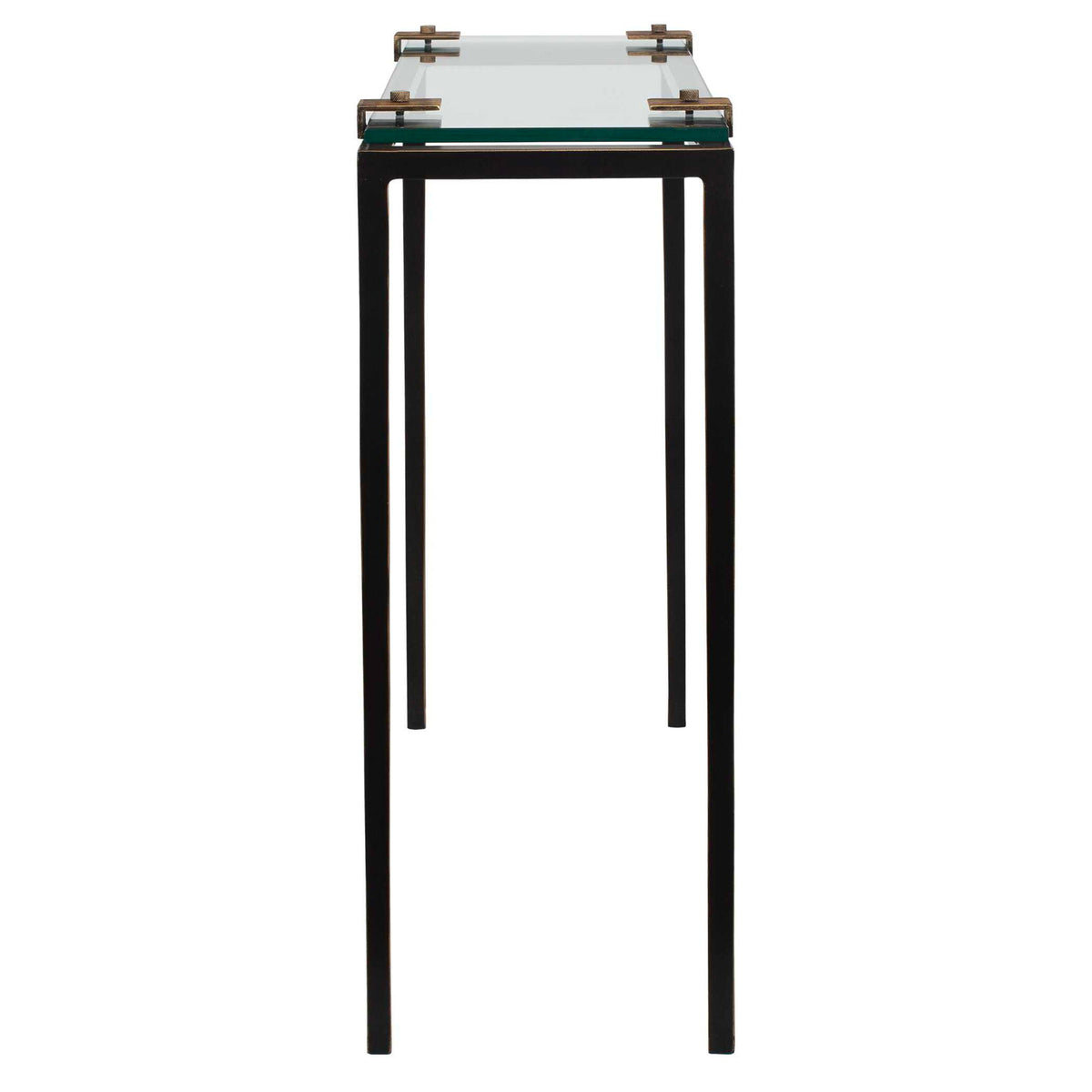 Averona - Glass Top Accent Table - Bronze