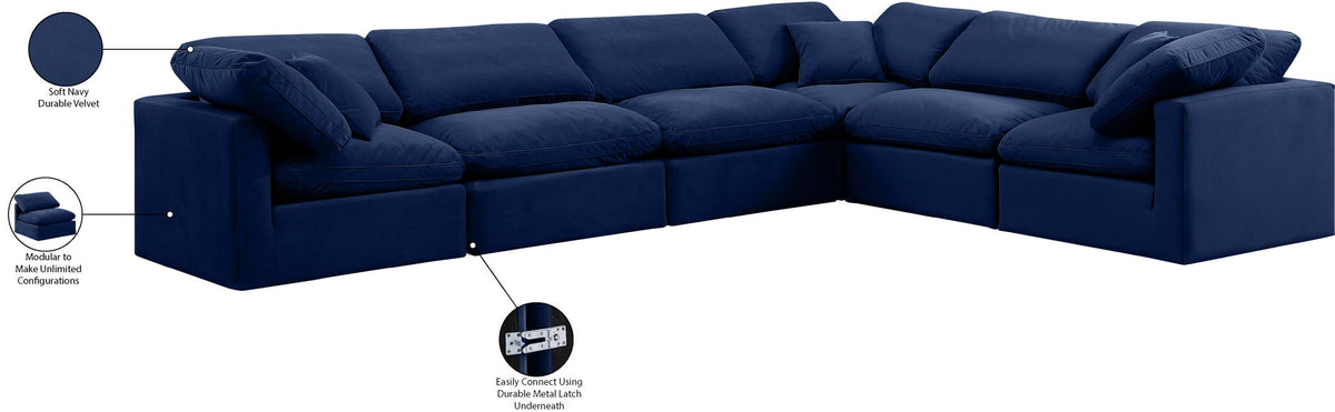 Indulge - Velvet 6 Piece Modular Corner Sectional