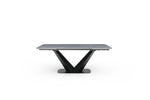 9436 - Ceramic & Metal Dining Table - Gray / Black
