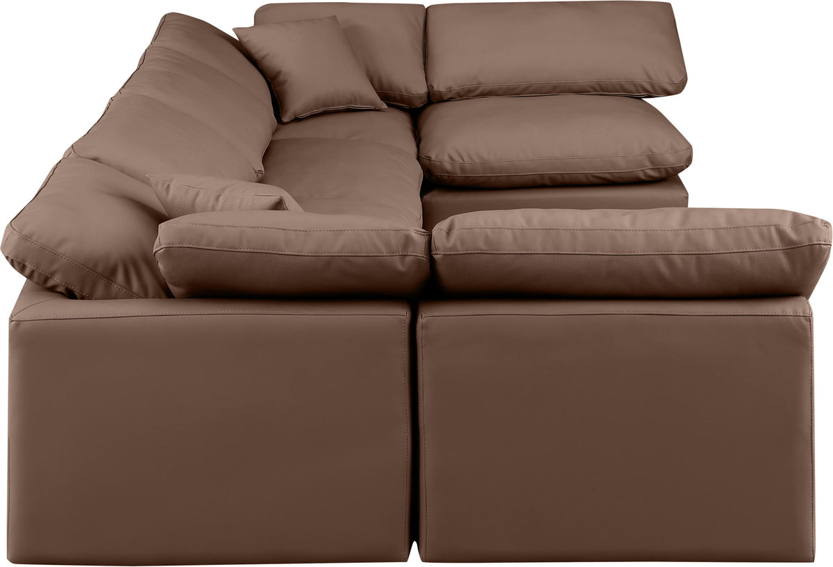 Indulge - Faux Leather 6 Piece Modular U-Shaped Sectional