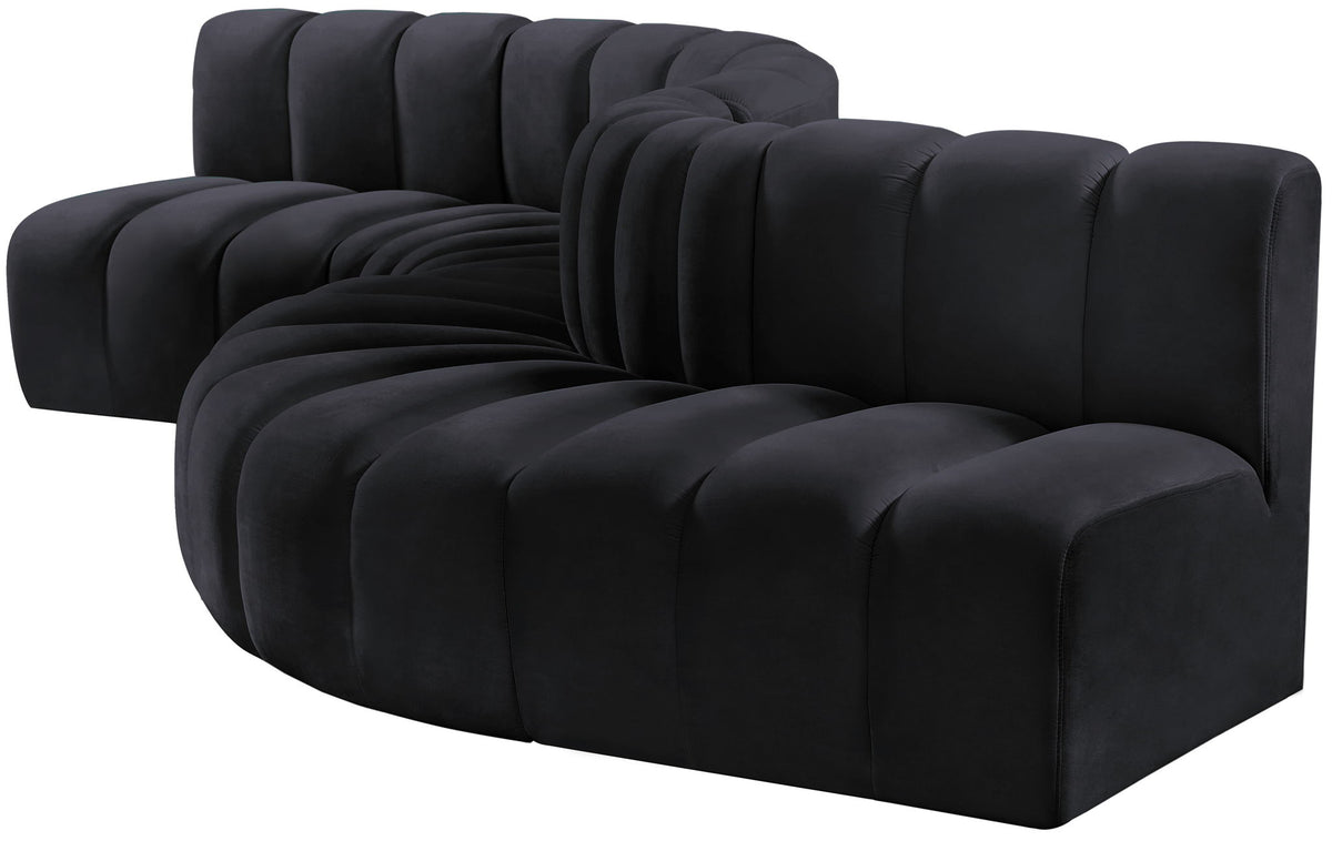 Arc - Velvet 6 Piece Curved Modular Sofa