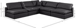 Comfy - 5 Piece Faux Leather Modular Corner Armless Sectional