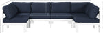 Nizuc - Outdoor Patio 6 Piece Modular Sectional With White Frame