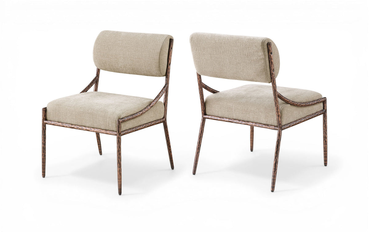 Bastille - Upholstered Dining Side Chair (Set of 2) - Bronze Frame