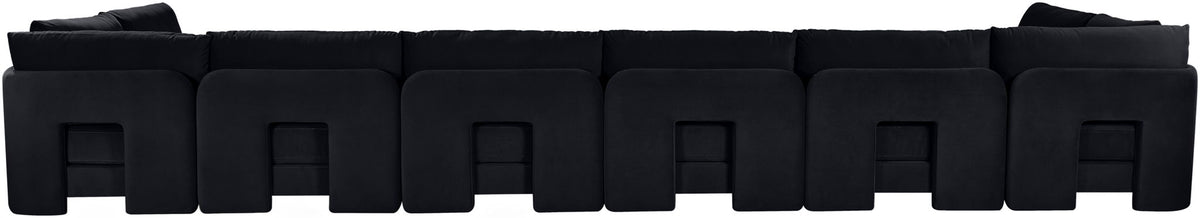 Hammond - Velvet Performance Fabric Upholstered 8 Piece U-Shaped Armless Sectional - Beige