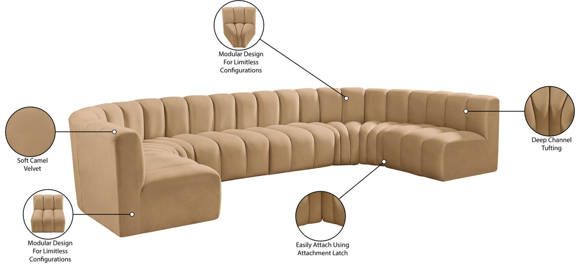Arc - Velvet Modular U-Shaped Sectional