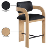Cedra - Velvet Performance Fabric Upholstered Counter Stool - Natural Frame