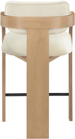 Cedra - Velvet Performance Fabric Upholstered Counter Stool - Natural Frame