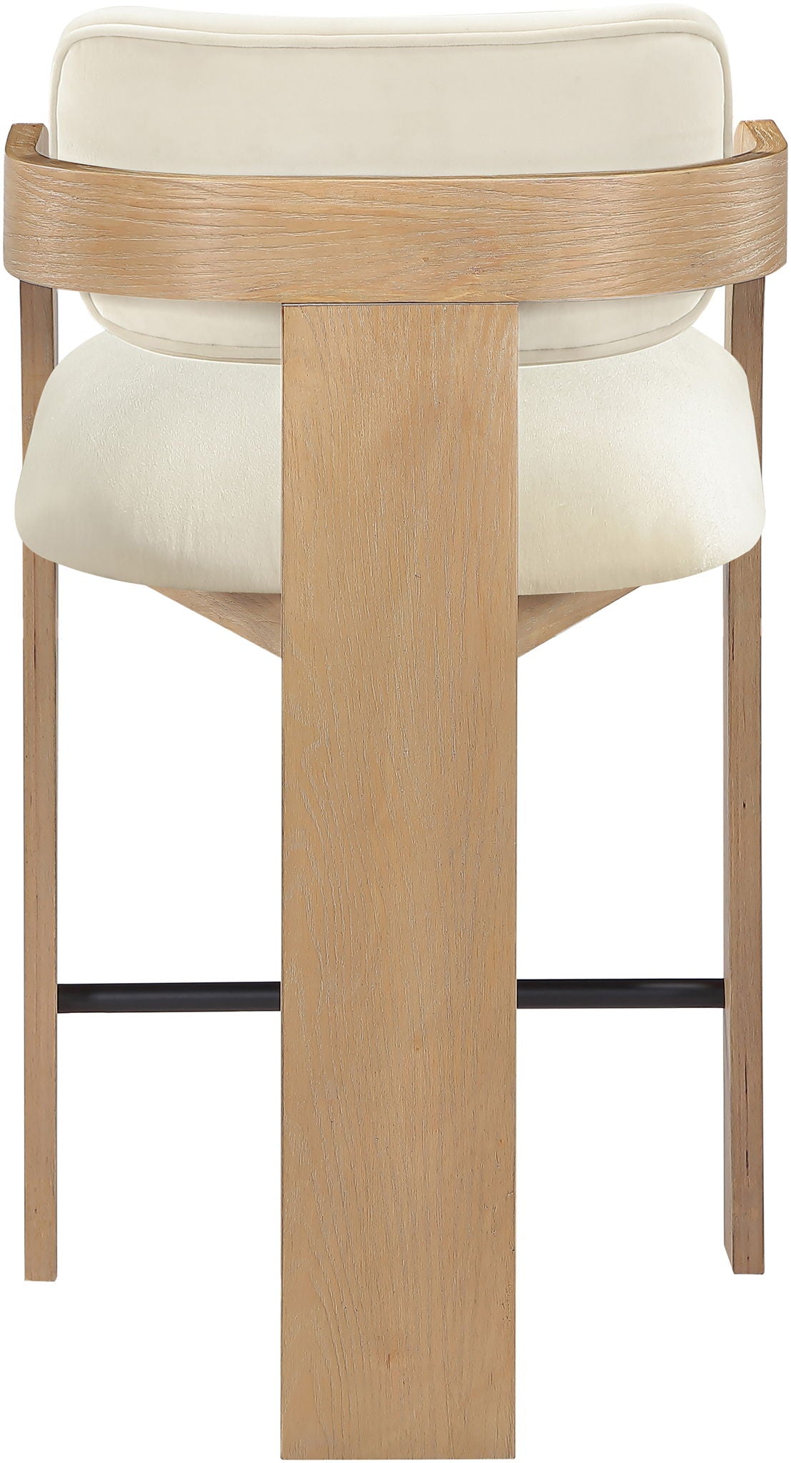 Cedra - Velvet Performance Fabric Upholstered Counter Stool - Natural Frame