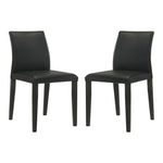 Elyza - Full Back Top Grain Leather Upholstered Wood Dining Chairs (Set of 2)