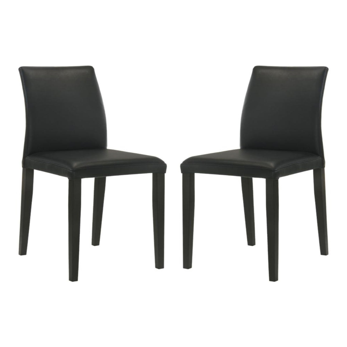 Elyza - Full Back Top Grain Leather Upholstered Wood Dining Chairs (Set of 2)