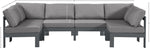 Nizuc - Outdoor Patio 6 Piece Modular Sectional With Gray Frame