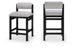 Roundhill - Fabric Counter Stool - Black Frame