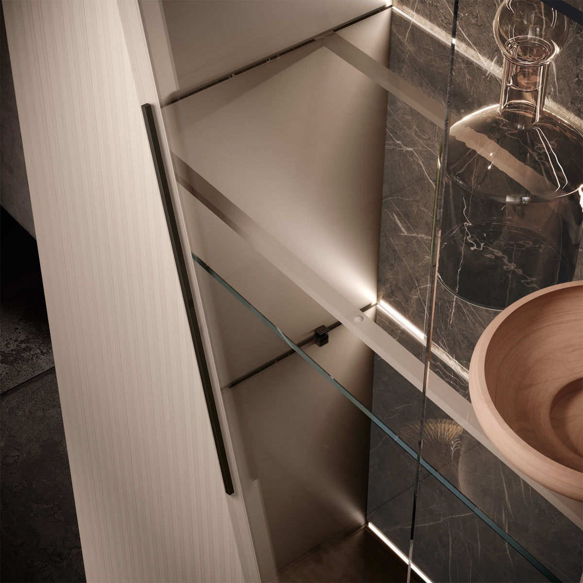 Fidia - 2 Door Vitrine - Beige