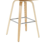 Vienna - 39.5" Swivel Bar Height Square Back Wood Bar Stool With Faux Leather Seat