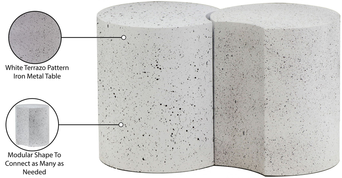 Dimple - 2 Piece Modular End Table - Terazzo Finish