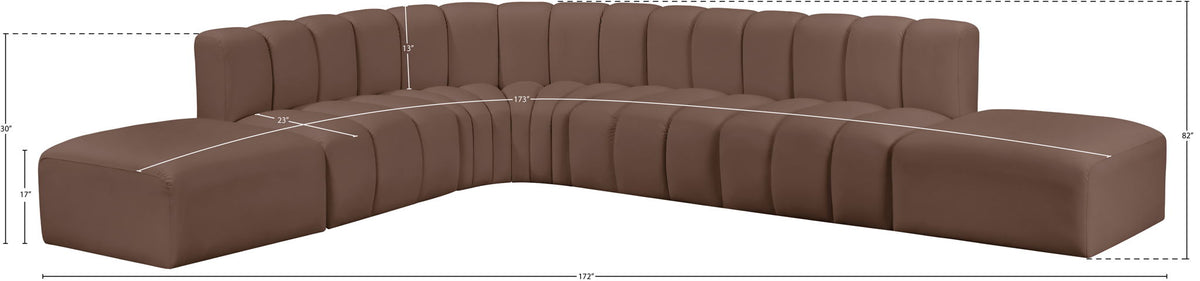 Arc - Faux Leather 7 Piece Corner Modular Sofa