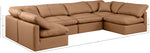 Indulge - Faux Leather 6 Piece Modular U-Shaped Sectional