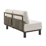 Brampton - Metal Outdoor Sectional With Cushions - Gray / Off White