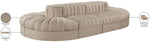 Rummi - Oval Velvet Performance Fabric Upholstered 8 Piece Modular Sectional