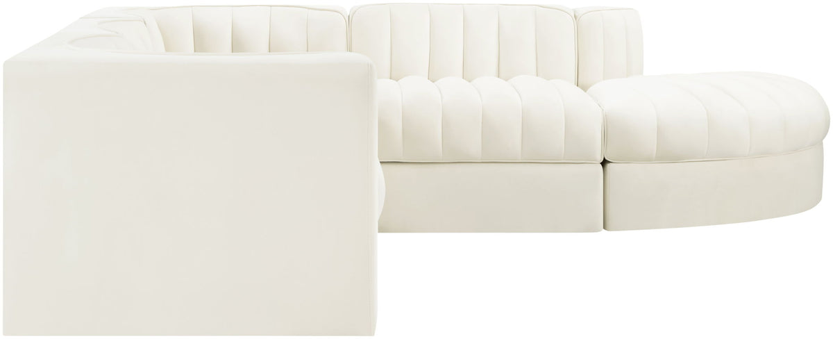 Rummi - Velvet Performance Fabric Upholstered 5 Piece Modular Sectional