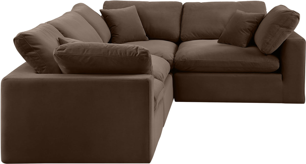 Comfy - 4 Piece Velvet Modular Sectional