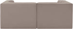 Rummi - Velvet Performance Fabric Upholstered 2 Piece Modular Loveseat
