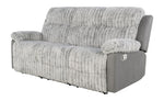 Plush - Reclining Sofa With Table And LED Belt - Gray