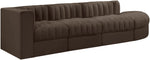 Rummi - Velvet Performance Fabric Upholstered 4 Piece Modular Sectional With Reverse Corner Chair