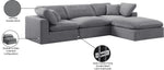 Comfy - 4 Piece Velvet Modular Sectional With Chaise