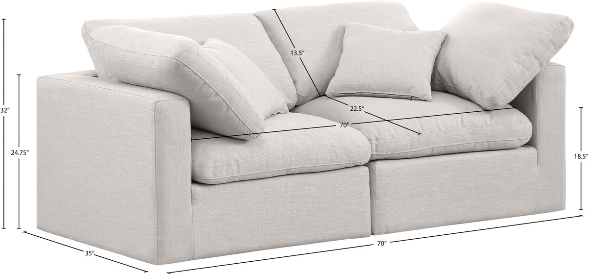 Indulge - Linen 2 Seat Modular Sofa